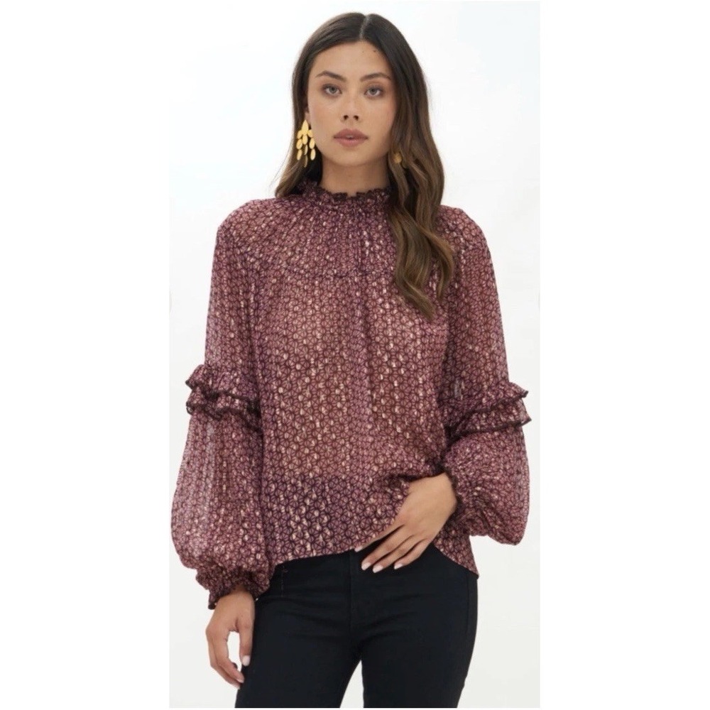 Oliphant Ruffle Sleeve‎ Blouse Morocco Petal Women's Small